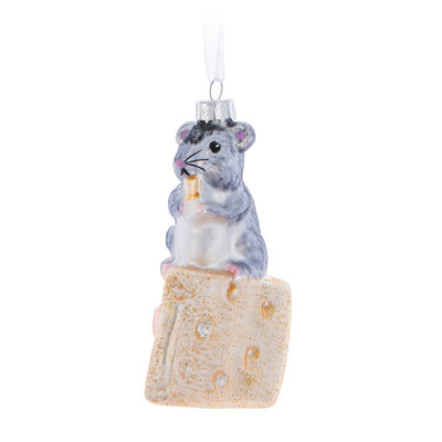 Ornement suspendu souris sur fromage