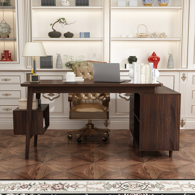 Intisaar L-Shape Desk, Brown