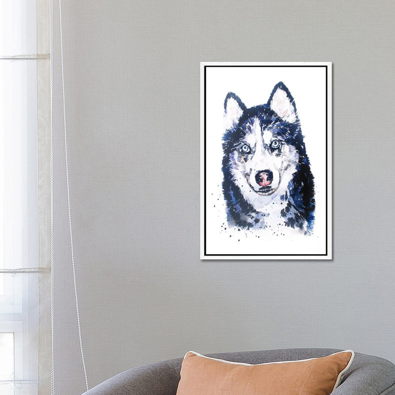 Crow by EdsWatercolours - Gallery-Wrapped Canvas Giclée on Canvas, White Framed, 66.04 cm H x 45.72 cm W
