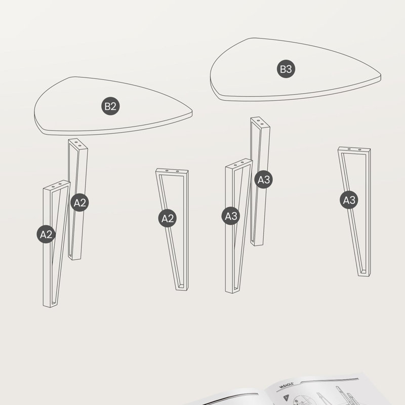 Nesting Coffee Tables Set Of 2, Heather Greige