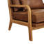 Chaise longue en bois brun clair avec revêtement en tissu et rembourrage en mousse