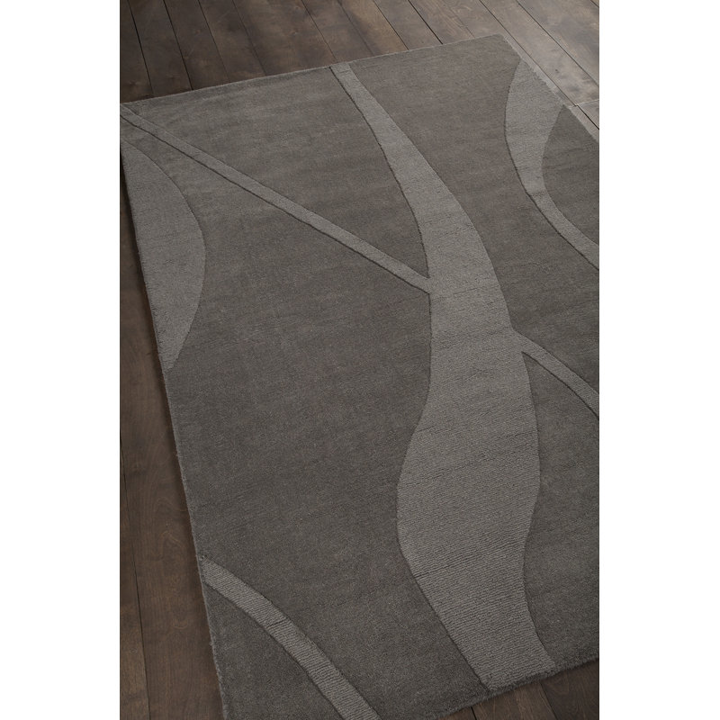 Tapis gris en laine touffeté à la main Worcester, Rectangulaire 9 pi x 13 pi
