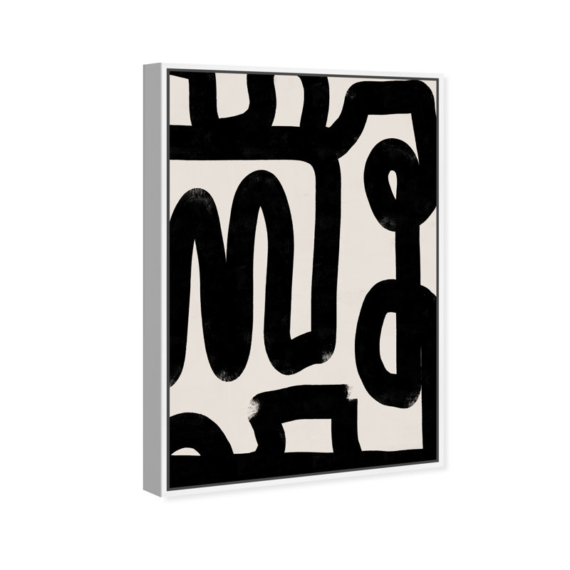Bold Brush Stroke Lines And Swirls Print by Oliver Gal, 31" H x 21" W, White Floater Framed