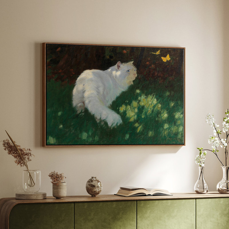 "Vintage Animal - XXXVIII" sur toile, H 25 po x l 37 po x P 2 po, Toile encadrée noyer flottant