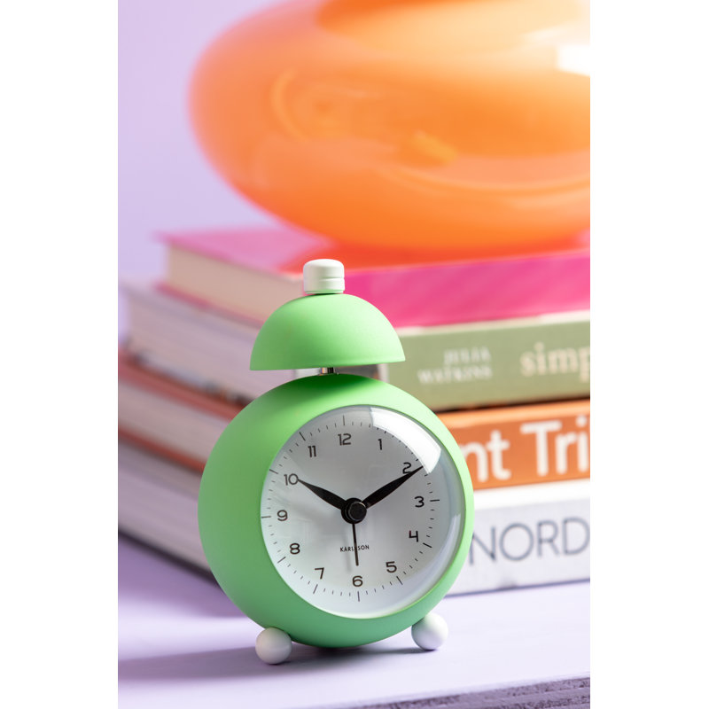 Iron Mechanical Alarm Tabletop Clock, Green