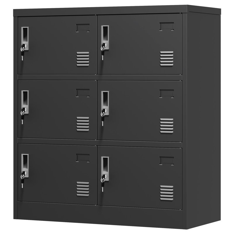 6-Door Metal Lockers for Employees - Sturdy, Secure, and Versatile Storage Solution