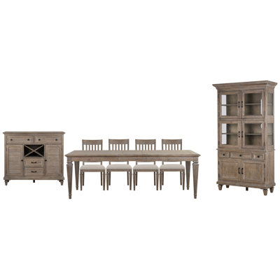Extendable Rectangular Dining Table With 4 Side Chairs Server And Dining Cabinet
