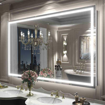 UL Certified Front & Back LED Anti-Fog Tempered Glass Bathroom/Vanity Mirror with 3-Year Warranty - Basics by Wayfair™