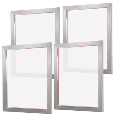 Screen Printing Kit, 4 Pieces Aluminum Silk Screen Printing Frames, 20x24inch Silk Screen Printing Frame with 355 Count Mesh, High Tension Nylon Mesh and Sealing Tape for T-shirts DIY Printing