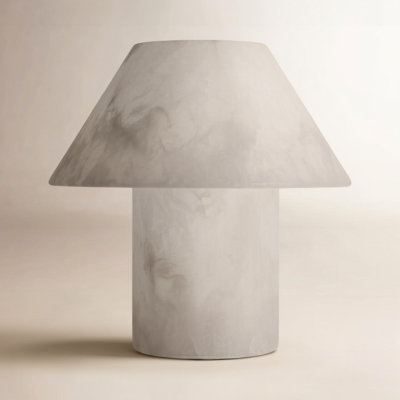 Alora 7" LED Alabaster White Natural Stone Desk Lamp