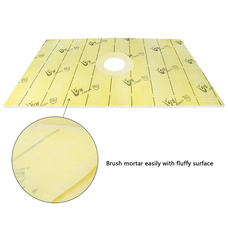 Uni-green 48" x 48" Complete Shower Pan Kit – Includes Shower Drain and Tile-Ready Pan, Matte Black