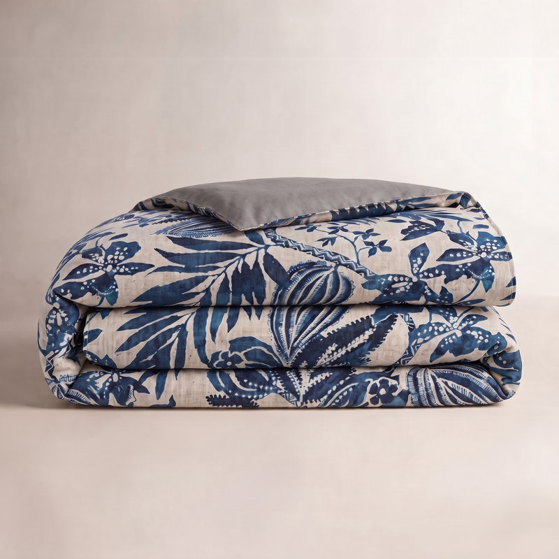 Antigua Linen Duvet Cover, Full/Queen Duvet Cover, Blue