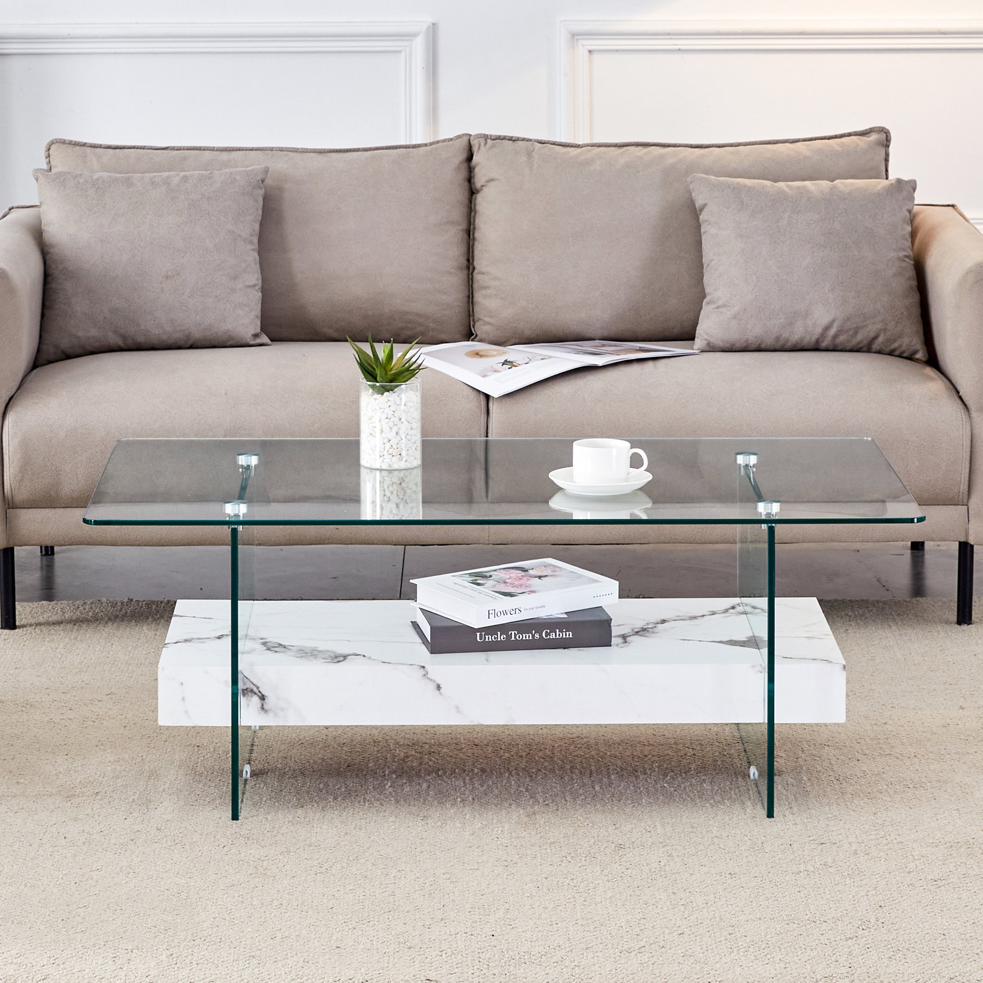 Ivy Bronx sturdy double-layer coffee table & Reviews - Wayfair Canada