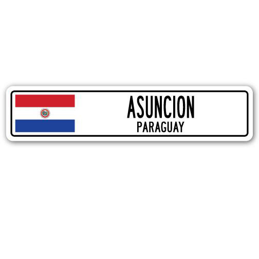 Panneau de signalisation en aluminium Buenrostro Asuncion, Paraguay, H 6 po x l 24 po x P 1 po