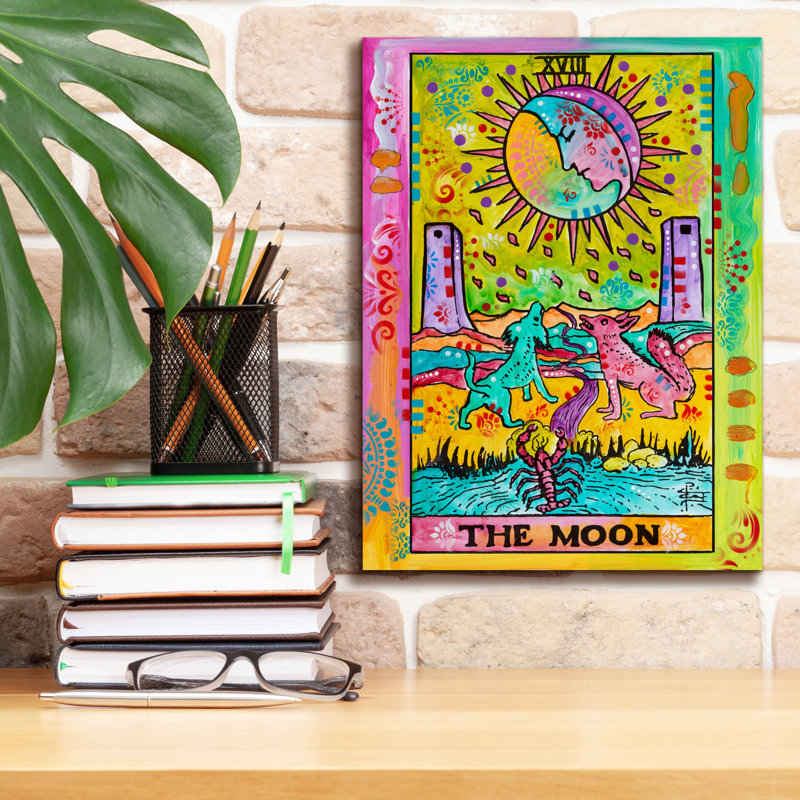 «Tarot - The Moon» par Dean Russo, art mural sur toile, H 16 po x l 12 po
