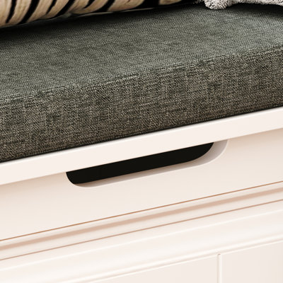 L-Shaped Storage Bench with Cushioned Seating, Corner Dining Nook Bench with Hidden Storage for Kitchen, Entryway and Bedroom