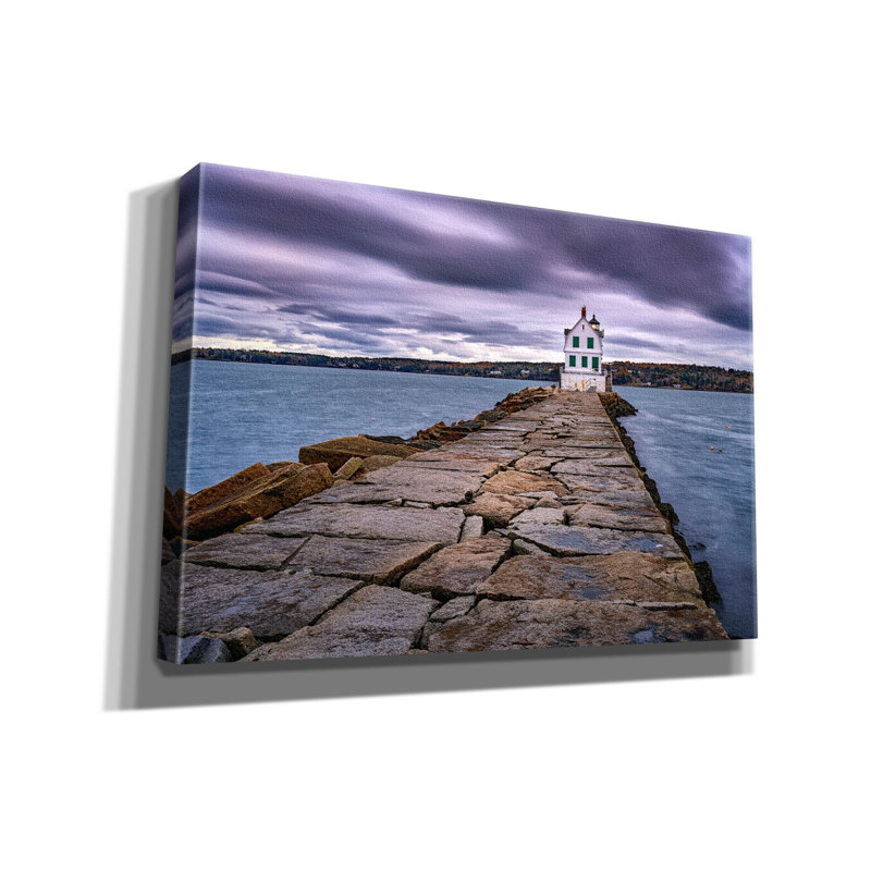«Rockland Harbor Breakwater Light» par Rick Berk, art mural sur toile