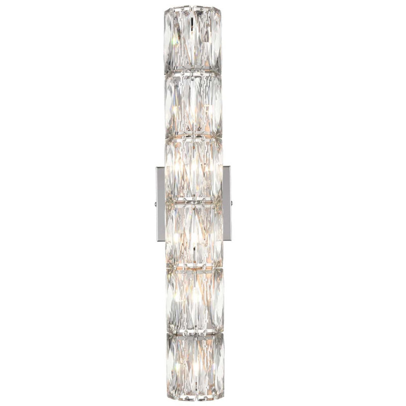 Éclairage pour salle de bain moderne en cristal 6 lumières Verona, Chrome chrome