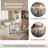 62.2" Irregular Cream White Dining Table Set With 6 Chairs for Kitchen, Bar, Living Room-1361439948