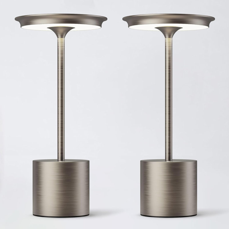 2Pack Cordless Table Lamp, Portable Rechargeable 6000Mah Outdoor Table Lamp, 3 Color Stepless Dimming Battery Powered Lamp, LED Table Light For Dinner/Bedroom/Restaurant/Outdoor (2Pack)
