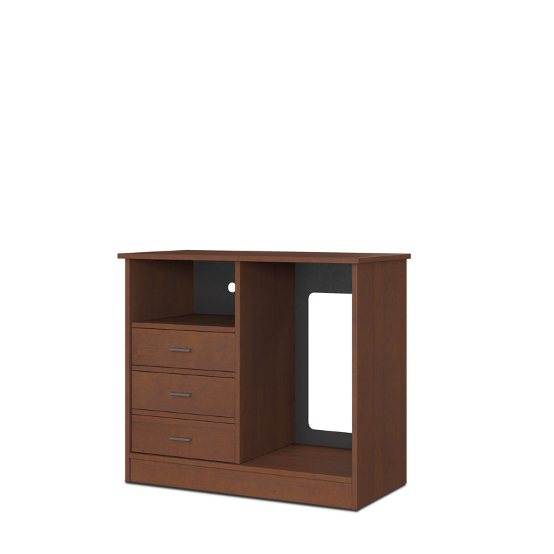 Microfridge Credenza 3 Drawer, Shaker Cherry
