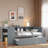 Wood Daybed With Trundle, Storage Drawers, Side Shelves And Desk-996216570-996216572