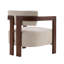Chaise d'appoint Rexton Mid-Century moderne rembourrée avec structure en bois d'hévéa massif pour le salon, la chambre à coucher et le coin lecture-130993616-134283618