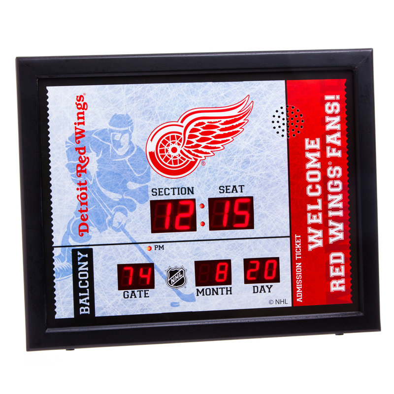 Horloge murale bluetooth NHL, Detroit Red Wings
