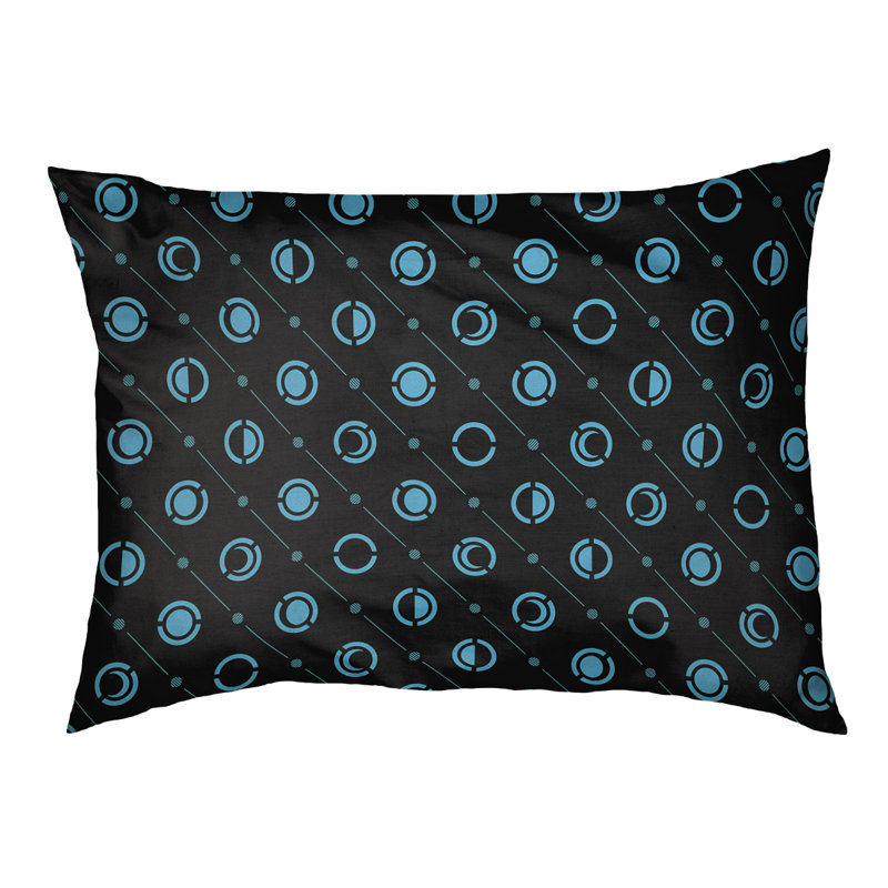 Coussin intérieur pour chien moon phases Chenault, Grand (l 50 po x P 7 po x H 40 po), Sarcelle / Noir