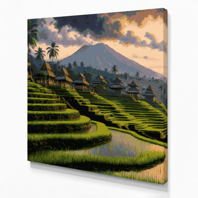 Cities Bali Indonesia Green Canvas Wall Art