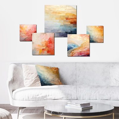 Gradient Grace Artistry - Rainbow Wall Art Set Of 5