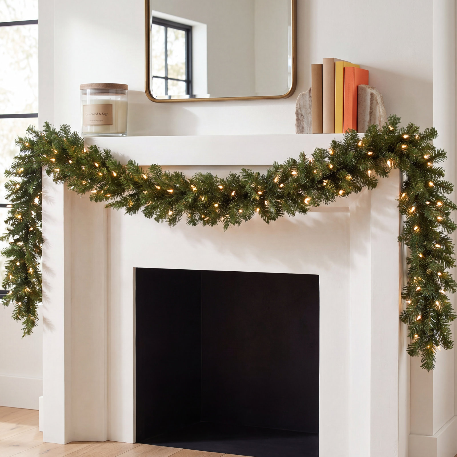 Oberlander Lighted Faux Fir Garland, 108'' L