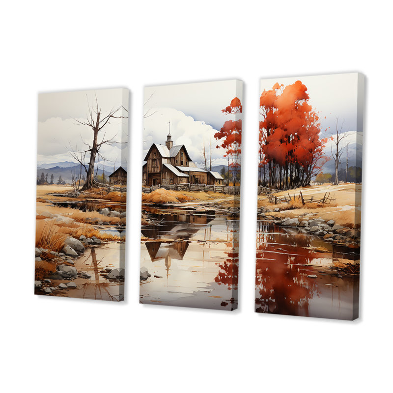 Ensemble de décorations murales Peaceful Barnyard Landscape II - Farm, H 40 po x l 60 po x P 1 po