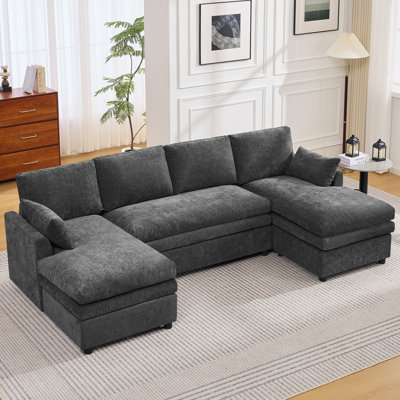  Canapé modulaire modulaire avec méridienne, Coussin double couche profond et confortable