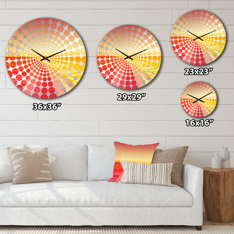 Horloge murale rose Collage du soir lumineux II - Collages abstraits, Très grand