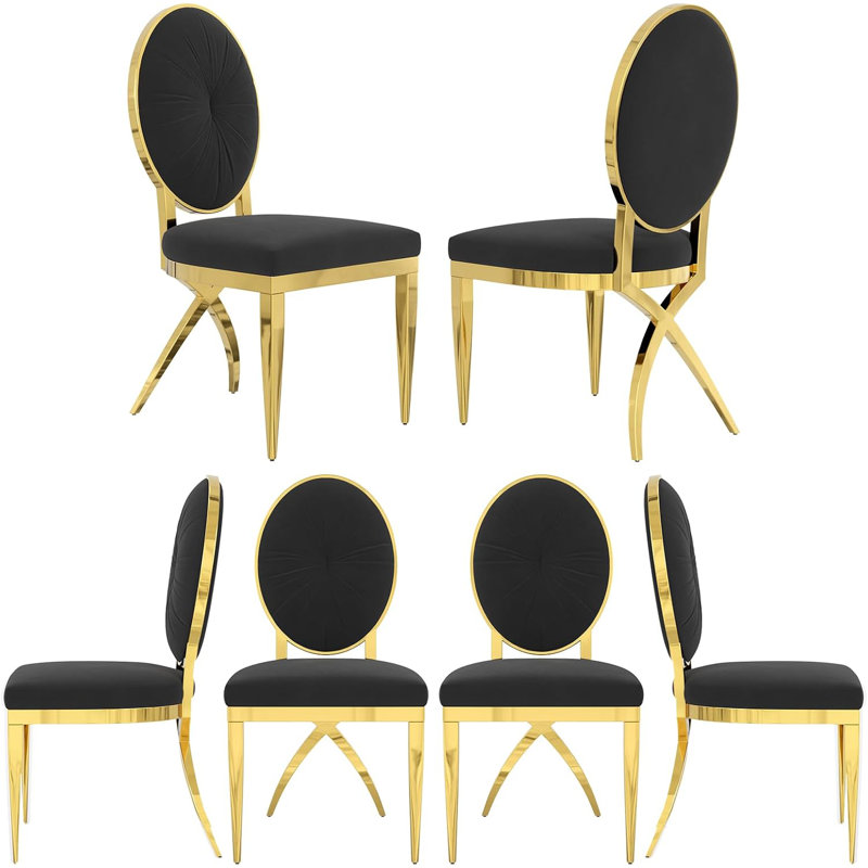Chaise parsons en velours capitonné Ladawna