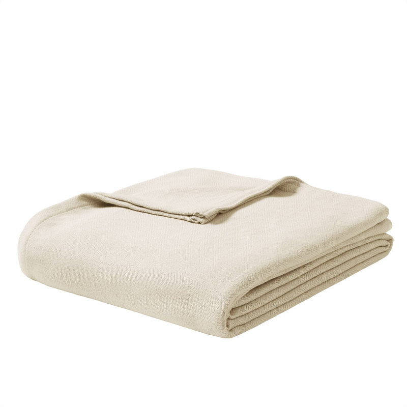 Couverture double / grand en rayonne de coton ivoire, Double/Grand, Ivoire ivoire