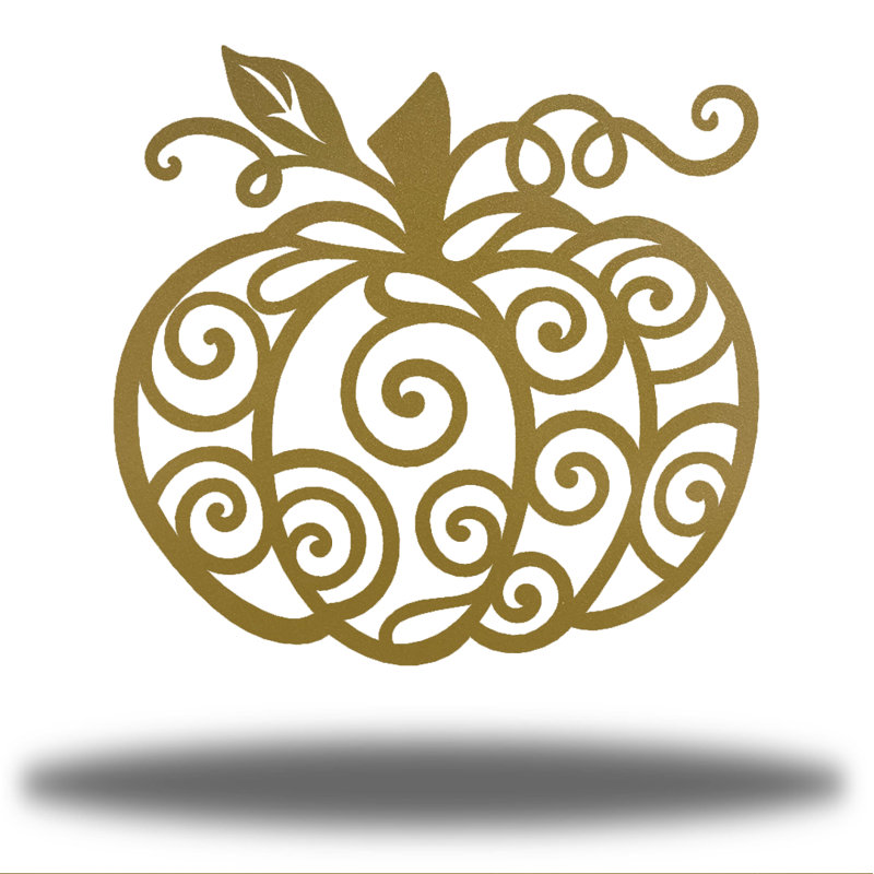 Décoration tourbillon citrouille, Or, H 30 po x l 30 po x P 0,01 po