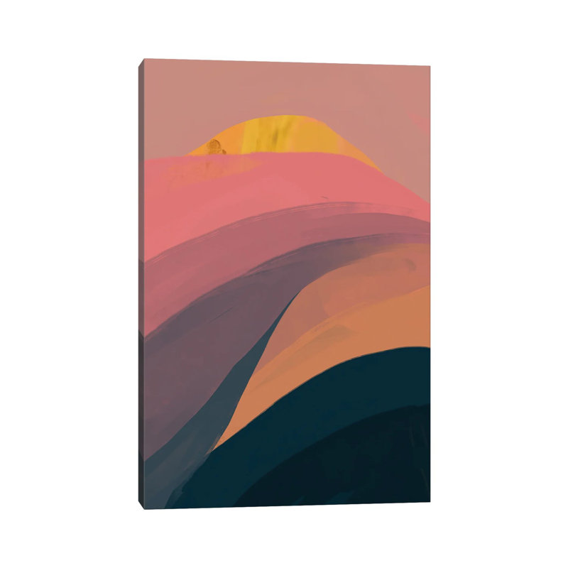 February Abstract 1 Piece Wrapped Canvas Painting, 30.48 cm H x 45.72 cm W