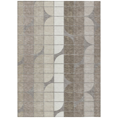 Machine Washable Indoor/Outdoor Lockway ACN2418 Mid-Century Modern Rug