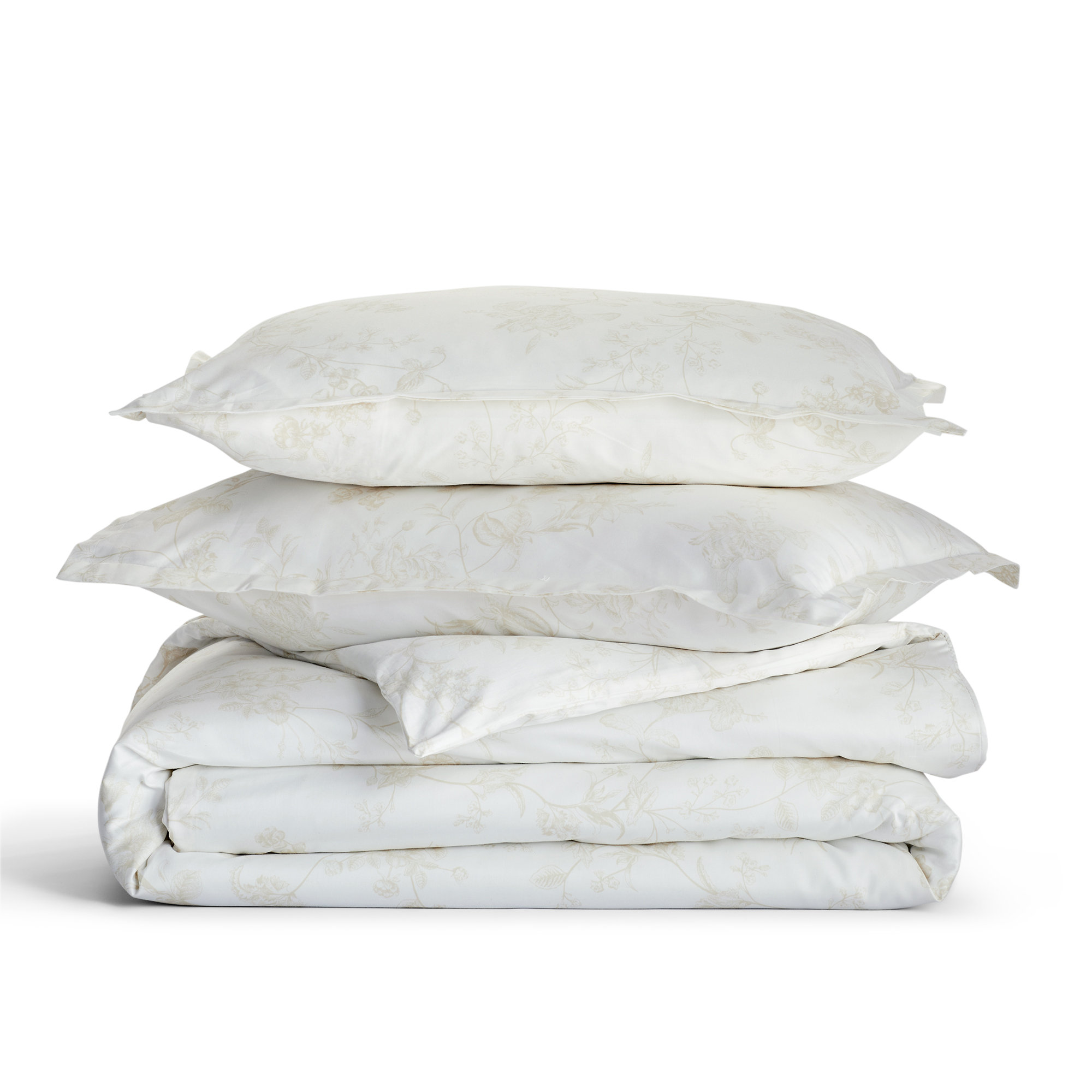 Barbet Sateen Duvet Cover Set, Queen Duvet Cover + 2 Standard Sham, Mocha