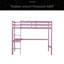 Lit mezzanine simple haut, lit mezzanine en bois d'hévéa avec garde-corps de sécurité, bureau intégré, échelle-117529977