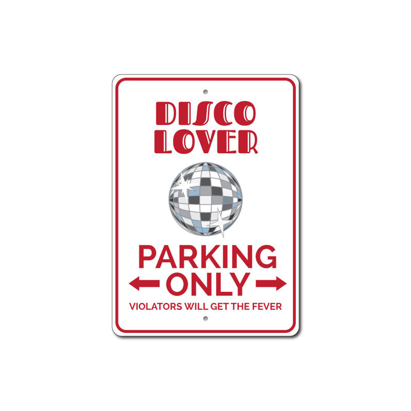 Enseigne disco, H 14 po x l 10 po x P 0,04 po