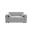 Canapé-lit convertible en velours côtelé gris clair avec lit escamotable, accoudoirs de rangement et ports de chargement USB - 3 positions réglables