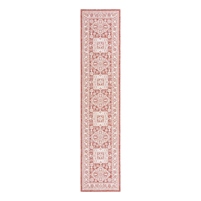 Tapis intérieur / extérieur rouge rouille en polypropylène tissé à la machine Archange