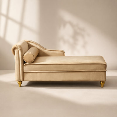 Modern Velvet Upholstered Chaise Lounge with Storage, Ideal for Comfort and Style in Any Living Space