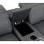 Canapé modulaire en U en cuir véritable 5 pièces gris foncé avec 2 fauteuils inclinables électriques et appuis-tête réglables-130771113
