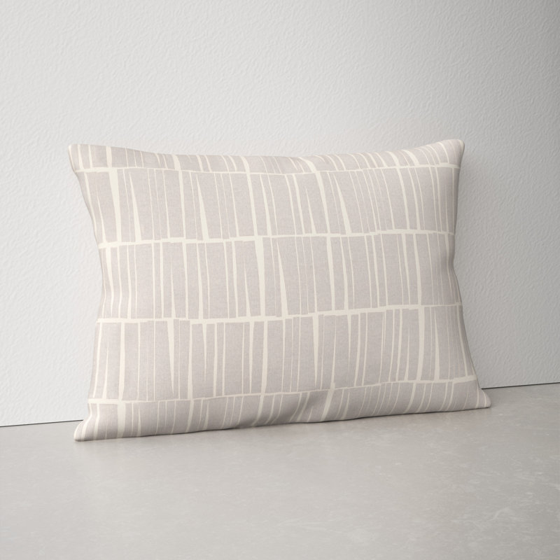 Striped Throw Pillow, Medium Gray/Beige