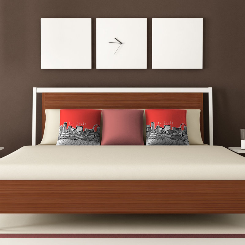 Coussin st louis Bird Ave, 16 po x 16 po, Rouge