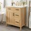 Meuble-lavabo de 30 po en bois avec cadre en bois massif, 1 porte à fermeture douce, 2 tiroirs à fermeture douce, tablette réglable, armoire de rangement moderne-1591215924